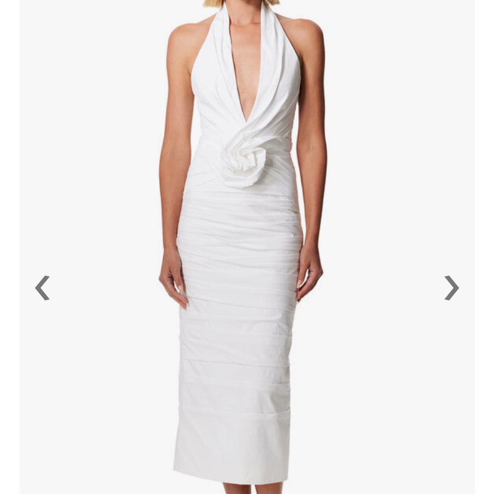 Carolina Herrera Twisted Flower Halterneck Dress